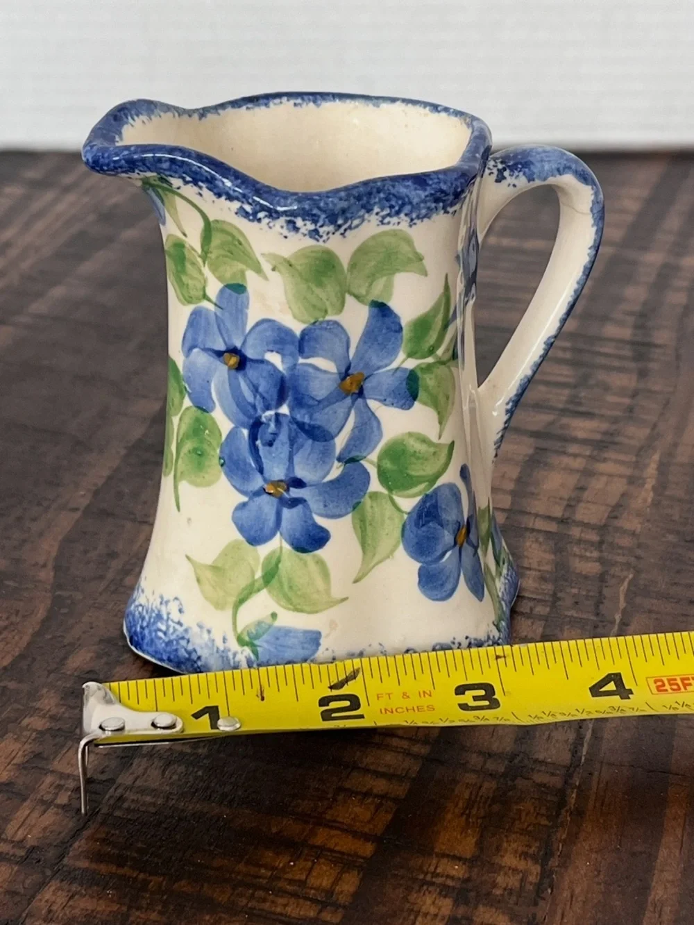 Vintage Cash Family Pottery Creamer Pitcher: Small Crack Under Handle
